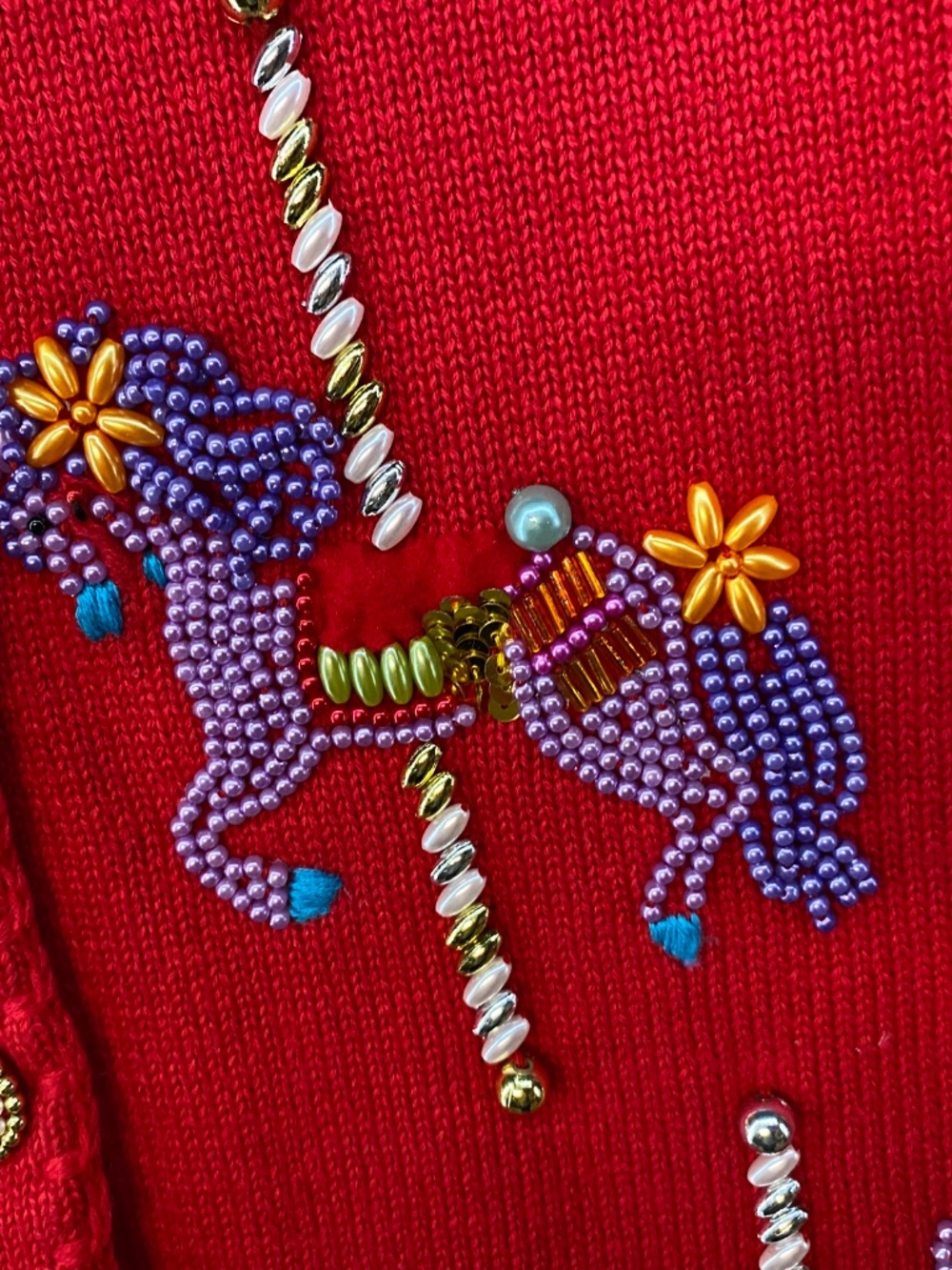 NEW! Vintage Michael Simon Cardigan S • Carousel Animals • 1999 • Art To Wear - Picture 6 of 12
